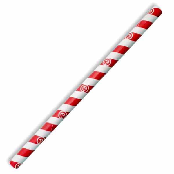 Jumbo Red Stripe BioStraw - 10mm