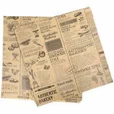 Greaseproof Paper Newsprint Brown 190 x 300 mm