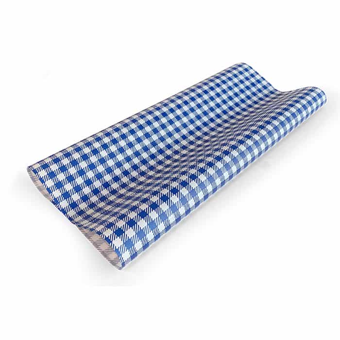 Greaseproof Paper Gingham Blue Large
