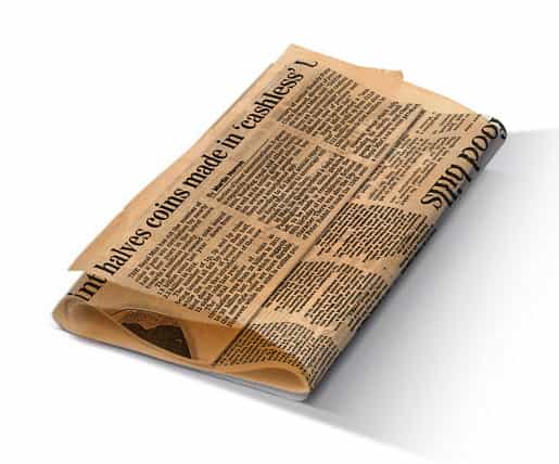 Greaseproof Paper News Print Brown