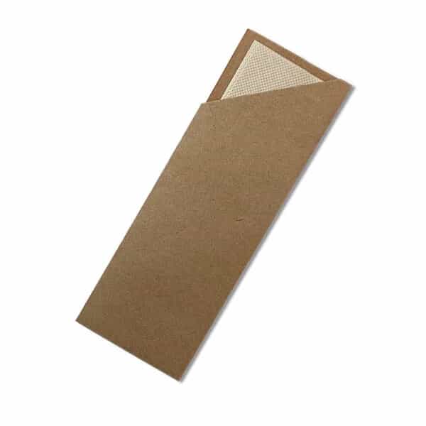 Kraft Cutlery Pouch with White Napkin