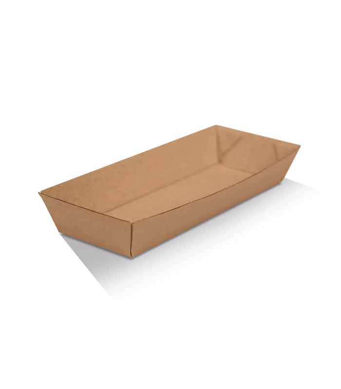 Brown Corrugated Plain Tray - Hot Dog