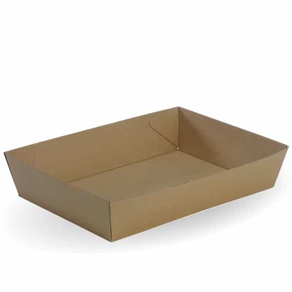 Brown Corrugated Plain Tray - Large