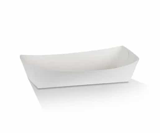 White Cardboard Hot Dog Tray