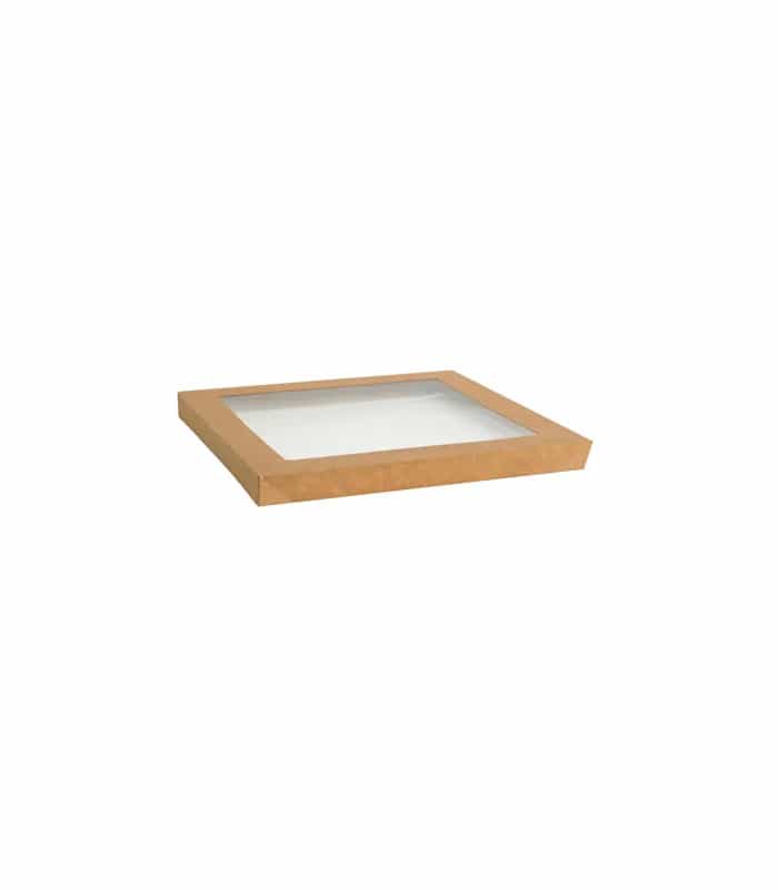 PET Windows Kraft Catering Tray Lid Medium
