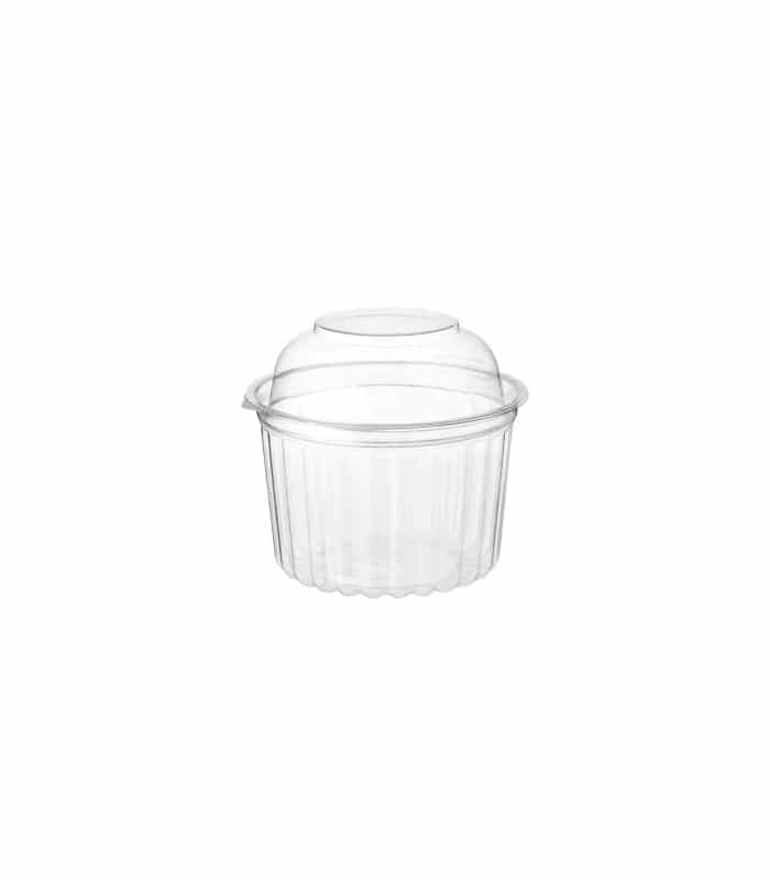 Clear Plastic Salad Bowl With Hinged Dome Lid - 16oz