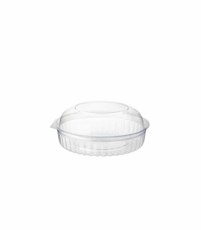 Clear Plastic Salad Bowl With Hinged Dome Lid - 20oz