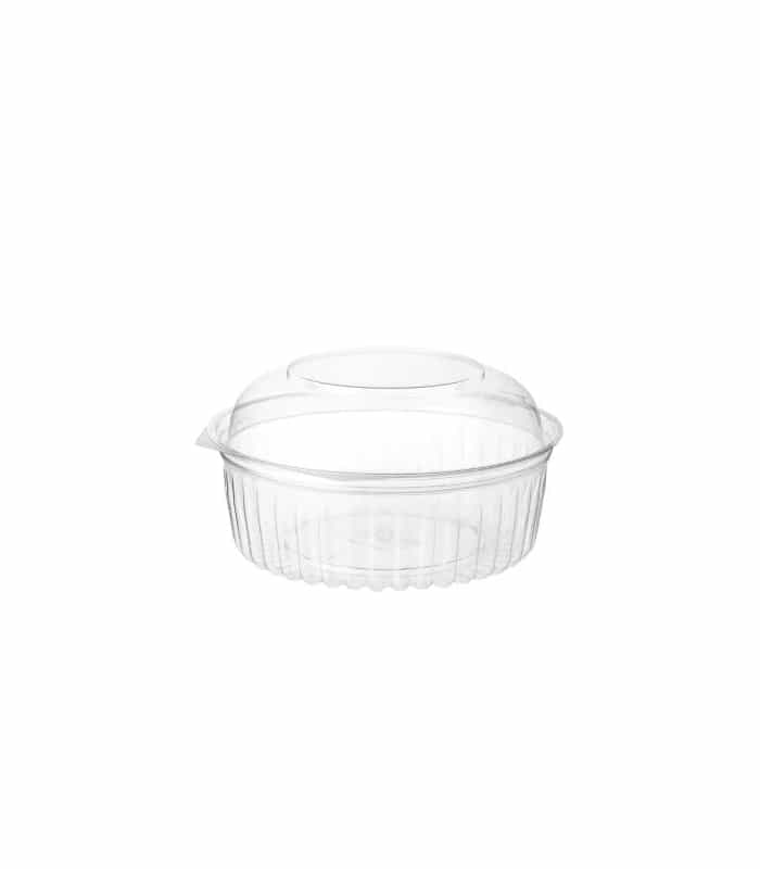 Clear Plastic Salad Bowl With Hinged Dome Lid - 24oz