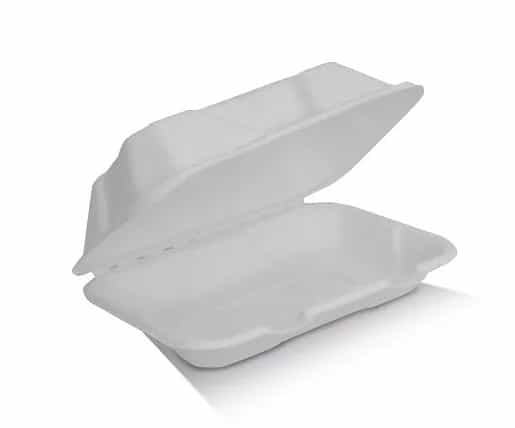9x6x3 inch Sugarcane Clamshell