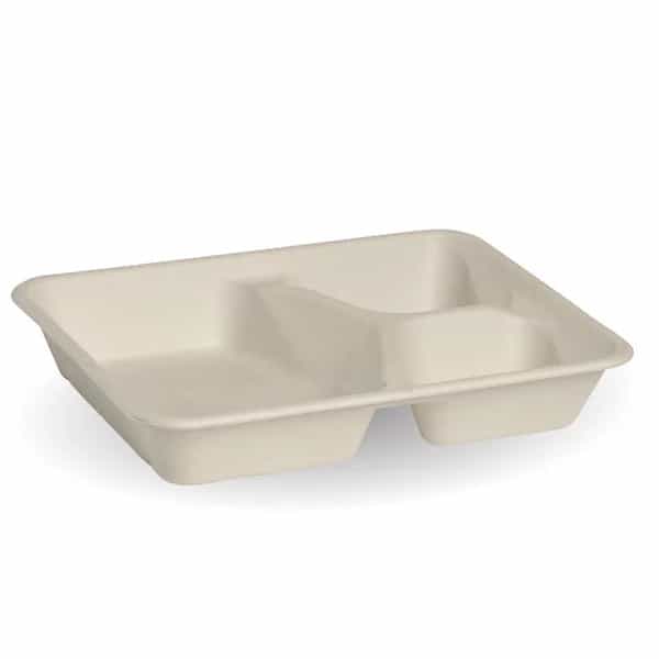 BioCane Takeaway Base - 3 Compartment, Natural