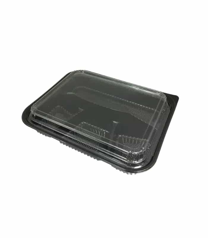 4 Compartment Plastic Tray with Lid sets