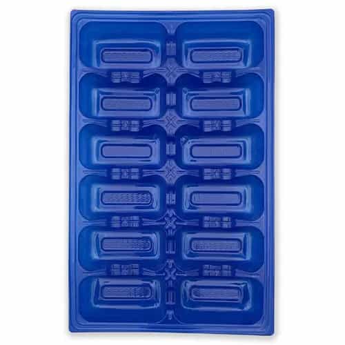 12 Pocket Plastic Oyster Tray Blue