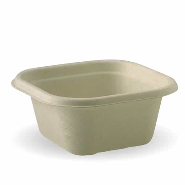 480ml Sugarcane Square Container - Natural