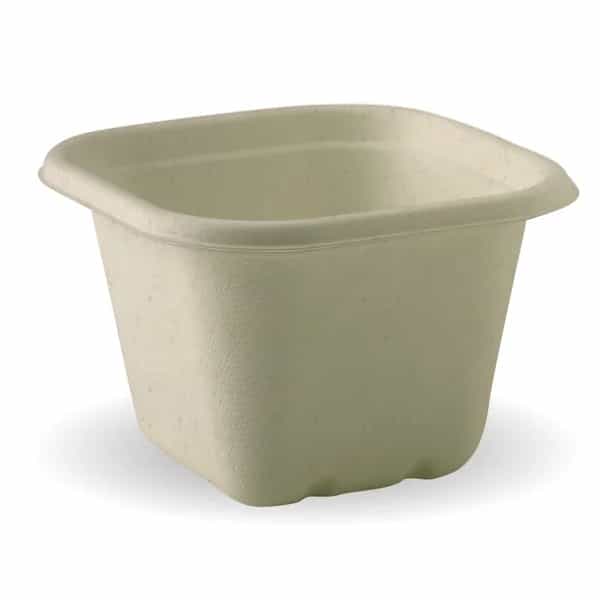 630ml Sugarcane Square Container - Natural