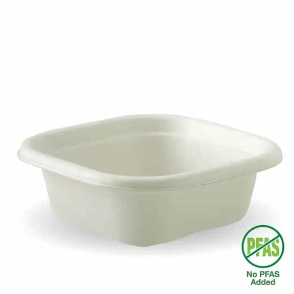 280ml Sugarcane Square Container - White
