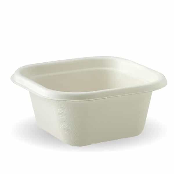 480ml Sugarcane Square Container - White