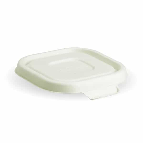 280,480 and 630ml Sugarcane Square Container Lid - White