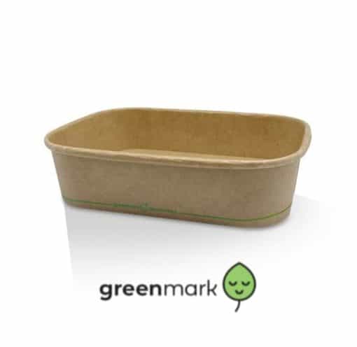 Kraft Rectangular Container - 500 ml - PLA Coated