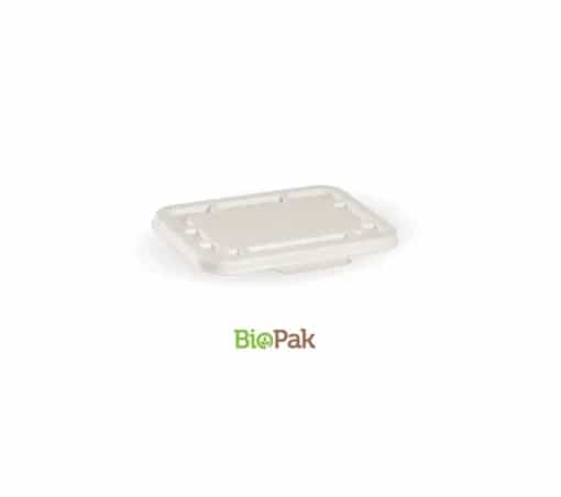 Sugarcane Rectangular Container Lid for 500-600ml - White