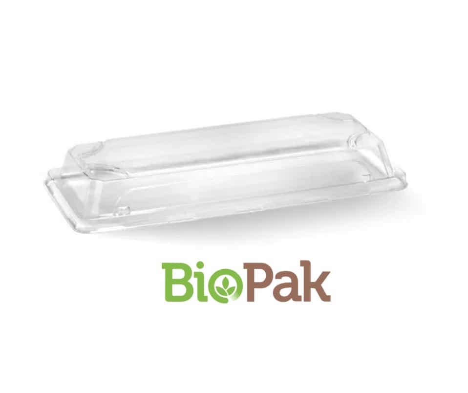 Long Plant Fibre Sushi Tray PET Lid (BioPak)
