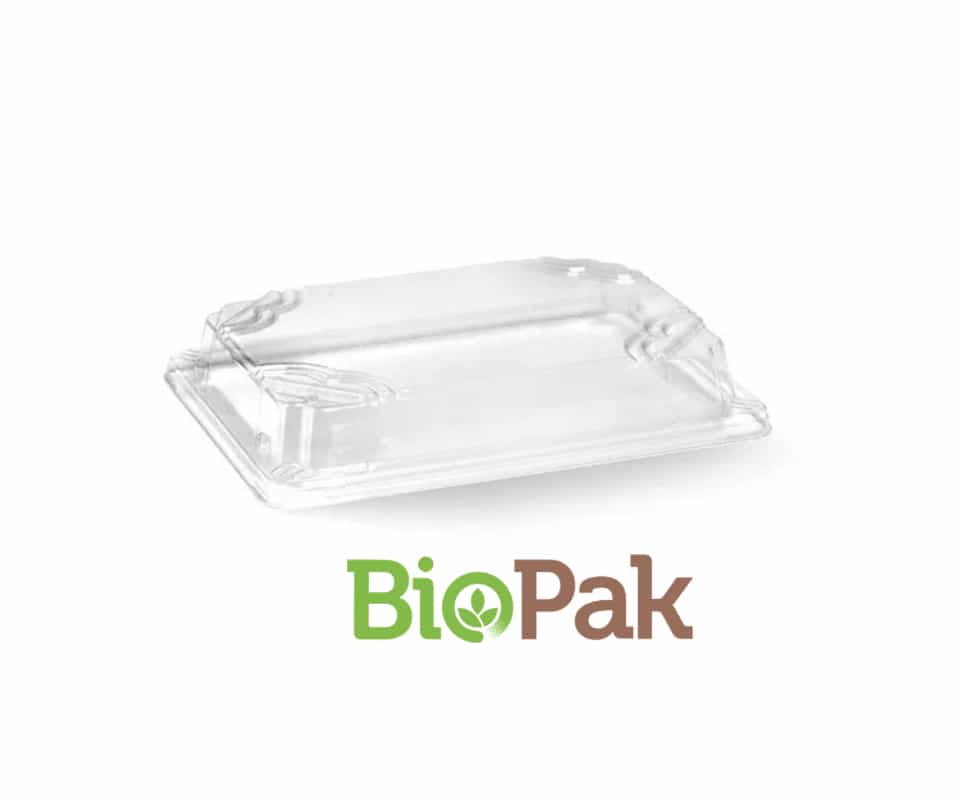 Medium Plant Fibre Sushi Tray PET Lid (BioPak)