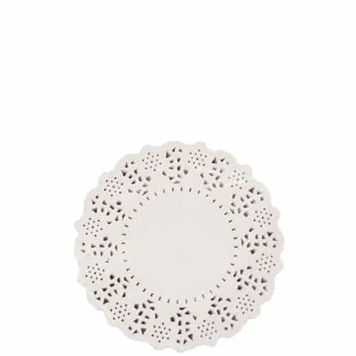 Doyley Paper Lace Round White - 4.5 inch